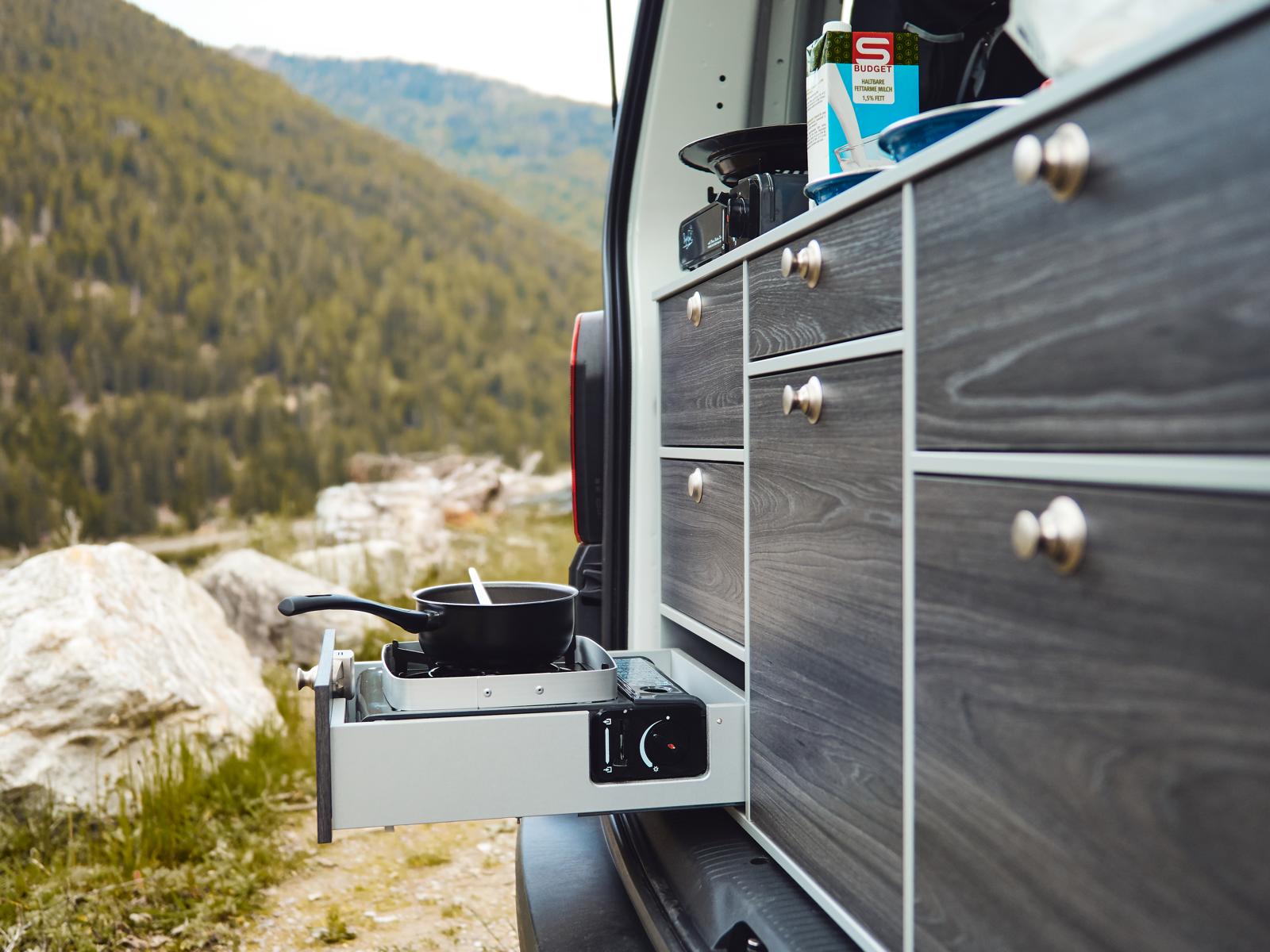 Ecocamper - bequemes Kochen in der Heckküche